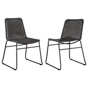 CoasterEveryday 192032 Dacy - Faux Rattan Metal Dining Side Chair (Set of 2) - Brown