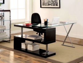 Furniture of America CM-DK6131BK Bronwen - Computer Desk - Black