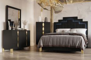New Classic 00-2034-34C Empire - 5/0 Queen 4 Piece Bedroom Set (Bed & Dresser & Mirror & Chest) - Black
