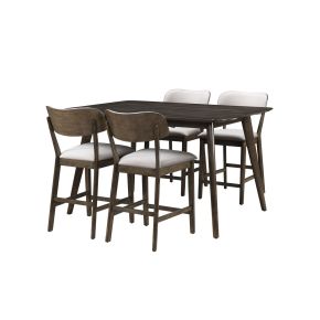 New Classic 45-D1078-D4C Rex - 60" Counter Height Table With 4 Counter Chairs - Brown