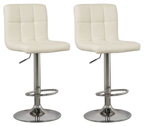 Signature Design by Ashley® D120-230 Bellatier - Tall UPH Swivel Barstool(Set of 2) - Bone