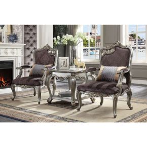 ACME 53467 Picardy - Chair - Velvet & Antique Platinum