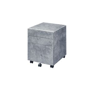ACME 92909 Jurgen - File Cabinet - Faux Concrete & Silver