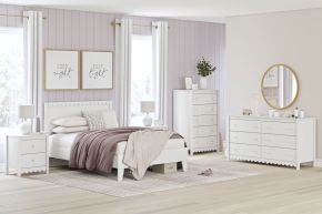 Signature Design by Ashley® EB1810/231/245/156/112 Hallityn - 4 Pc. - Dresser, Chest, Full Panel Platform Bed - White