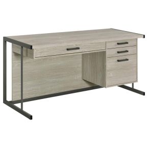 CoasterEssence 805881 Loomis - 4-Drawer Computer Desk - Whitewashed Gray