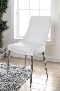 Furniture of America CM3384WH-SC-2PK Izzy - Side Chair (Set of 2) - Silver / White