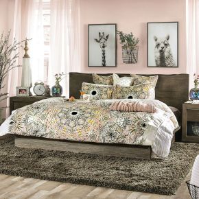 Furniture of America FOA7490CK-BED Bridgewater - California King Bed - Light Walnut