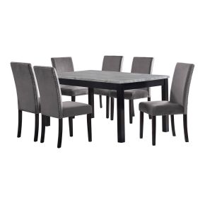 New Classic 41-400-GYD6C Celeste - 64" Dining Table With 6 Chairs - Gray
