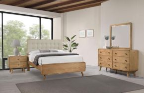 Coaster Fine Furniture 225091Q-S4 Robyn - 4 Piece Queen Bedroom Set - Light Ash