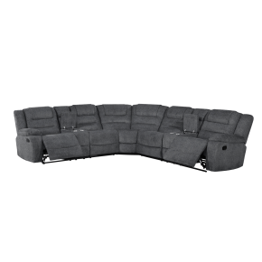 New Classic 27-U2540-3NP Redondo - 3 Piece Manual Sectional (2 Loveseats & Wedge) - Dark Gray