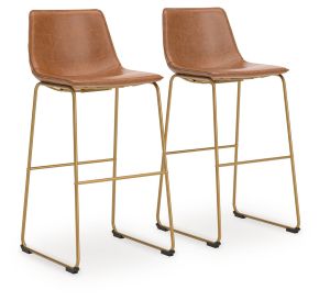 Signature Design by Ashley® PCD373-230 Ciabori - Tall Upholstered Barstool (Set of 2) - Brown / Gold