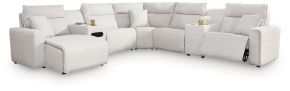 Ashley Furniture 65907S43 Ashley Furniture 65907S43 Modmax II - 7-Piece Power Reclining Sectional With LAF Press Back Power Chaise, Console And Audio Console - Stone