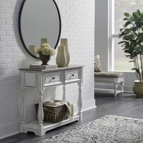 Liberty Furniture 244-AT2003 Magnolia Manor - Hall Console Bottom With Shelf For Display & Storage - White