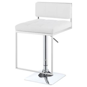 CoasterEssence 100193 Alameda - Adjustable Bar Stool - White And Chrome