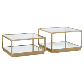 CoasterElevations 722660 Renee - 2 Piece Square Coffee Table Set - Rose Brass