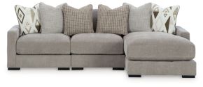 Benchcraft® 20305S4 Benchcraft® 20305S4 Aslan Court - 3-Piece Sofa Sectional With RAF Corner Chaise - Pebble