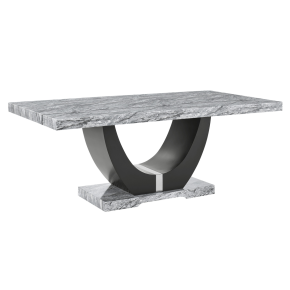 New Classic D3765-10T Lyra - Dining Table Top And Base Bottom - Gray Faux Marble