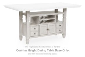 Signature Design by Ashley® D642-13B Robbinsdale - Rectangular Dining Counter Table Base - Antique White