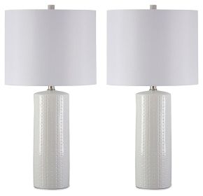 Ashley Furniture L177904 Steuben - Ceramic Table Lamp (Set of 2) - White