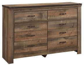 Ashley Furniture B446-31 Trinell - Brown Dark - Six Drawer Dresser - 61.34" X 15.98" X 42.99"