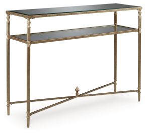 Signature Design by Ashley® T440-4 Cloverty - Aged Gold Finish - Sofa Table