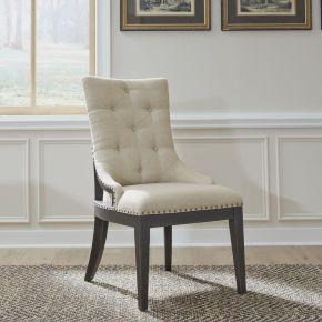 Liberty Furniture 615-C6501S-B Liberty Furniture 615-C6501S-B Americana Farmhouse - Upholstered Shelter Side Chair - Beige / Black