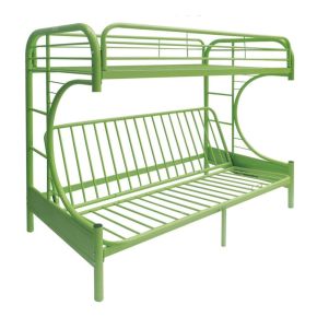 ACME 02091W-GR Eclipse - Twin Over Full Over Futon Bunk Bed - Green
