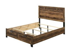 ACME 28590Q Morales - Queen Bed - Rustic Oak Finish - 50"