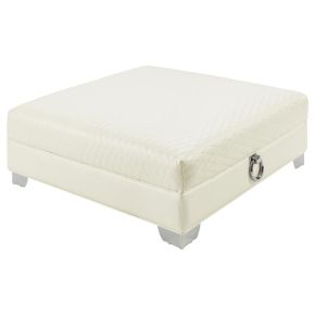 CoasterElevations 505394 Chaviano - Square Upholstered Ottoman - Pearl White