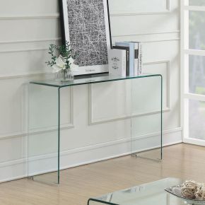 CoasterEssence 705329 Ripley - Tempered Bent Glass Entryway Console Table - Clear