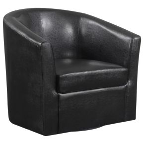CoasterEssence 902098 Turner - Upholstered Barrel Back Swivel Chair - Dark Brown