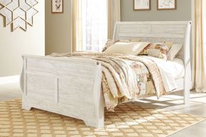 Signature Design by Ashley® B267-197 Willowton - King Sleigh Rails - Whitewash