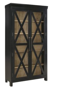 Benchcraft® D858-76 Ridgester - Display Cabinet - Light Brown / Black