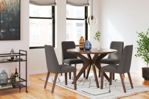 Signature Design by Ashley® D615/15/02(4) Lyncott - Charcoal / Brown - 5 Pc. - Dining Room Table, 4 Side Chairs
