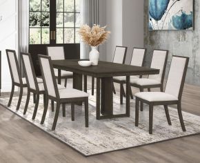 Coaster Fine Furniture 107961-S9 Kelly - 9 Piece Rectangular Dining Table Set - Dark Gray