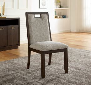 Furniture of America CM3784SC-2PK Caterina - Side Chair(Set of 2) - Dark Walnut / Beige