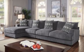 Furniture of America CM6587-SECT-LL-R Kaylee - Large L-Shaped Sectional Right Side - Gray Dark