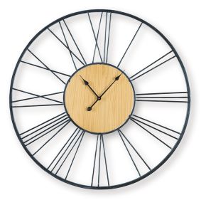 Signature Design by Ashley® A8010452 Brockett - Wall Clock - Black / Natural