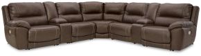 Signature Design by Ashley® U71604S7 Dunleith - 7-Piece Power Reclining Sectional With 2 Storage Consoles - Chocolate