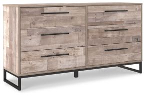 Ashley Furniture EB2320-231 Neilsville - Six Drawer Dresser - Vinyl-Wrapped - Whitewash