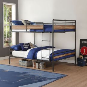 ACME 37730 ACME 37730 Brantley II - Double Queen Bunk Bed - Sandy Black & Dark Bronze Hand-Brushed