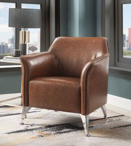 ACME 59521 Teague - Accent Chair - Brown Synthetic Leather