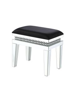 ACME 90808 Lotus - Vanity Stool - Mirrored, Faux Ice Cube Crystals