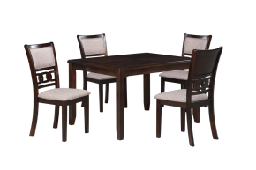 New Classic D1701-548-CHY Gia - 5 Piece Rectangle Dining Set (Table & 4 Chairs) - Cherry