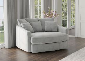Jackson 71009-1400/28 Matty - Round Accent Cuddle Chaise - Pewter