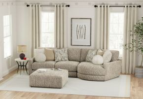 Jackson 3145/63/96/28-28 Turner - 2 Piece Sofa Cuddler With Right Side Facing Cuddler And Cocktail Ottoman - Mushroom