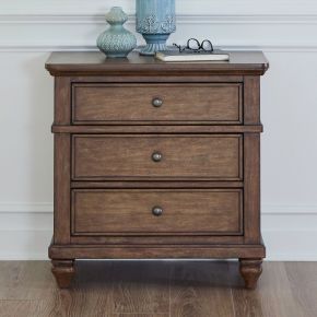 Liberty Furniture 104-BR61 Twin Lakes - Nightstand With Charging Station - Chestnut