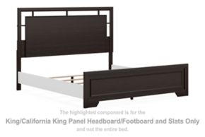 Signature Design by Ashley® B441-82 Covetown - King/California King Panel Headboard/Footboard and Slats - Dark Brown