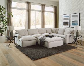 Jackson 1345/72/30/75/28-11 Harper - 3 Piece Sectional With LSF Chaise And Cocktail Ottoman - Oyster