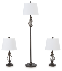 Signature Design by Ashley® L204526 Brycestone - Bronze Finish - Metal Lamps (Set of 3)
